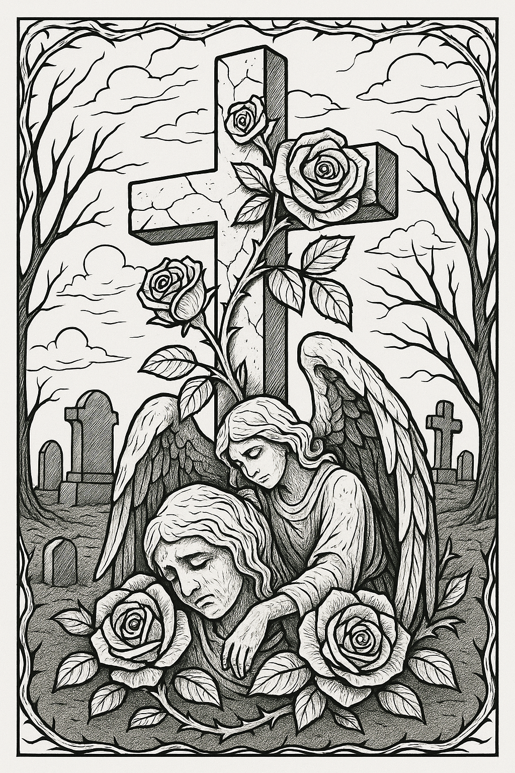 Shadowrose Adult Coloring Pages - Digital Download