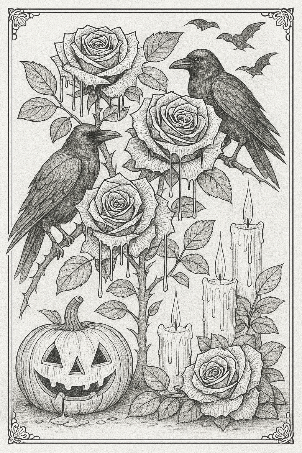 Shadowrose Adult Coloring Pages - Digital Download